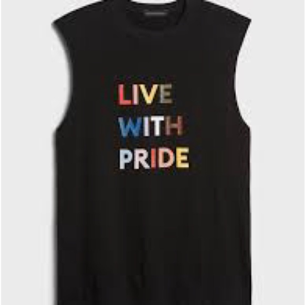Black Sleeveless 'Live With Pride' Top
